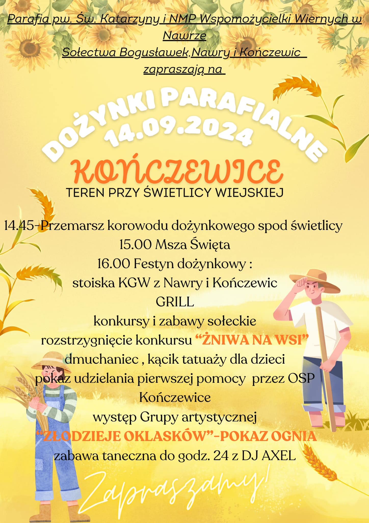 DOŻYNKI PARAFIALNE w KOŃCZEWICACH