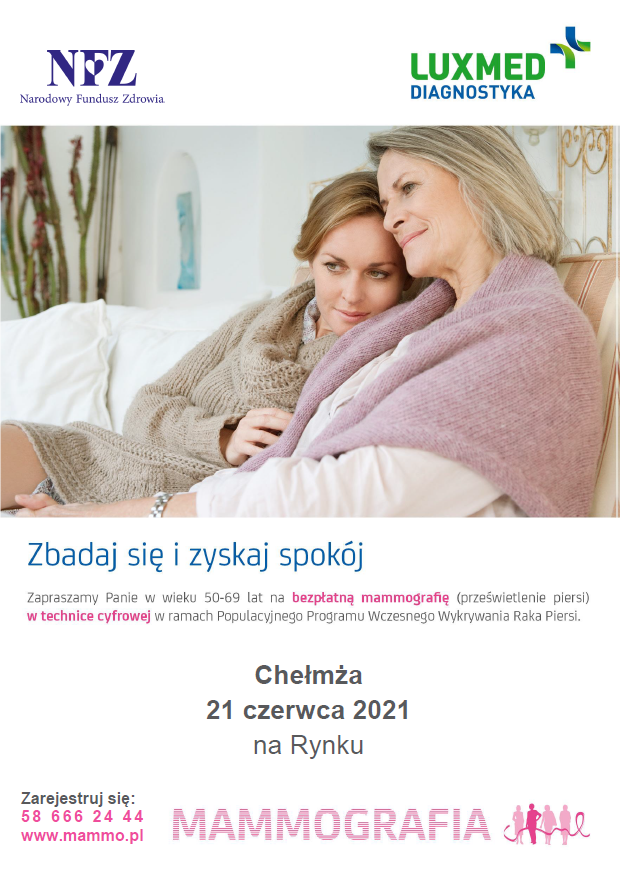 ZAPROSZENIE NA BEZPŁATNĄ MAMMOGRAFIĘ