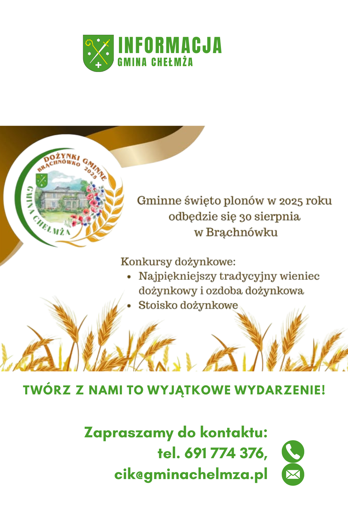 Dożynki Gminne 2025 - Brąchnówko! KONKURSY!