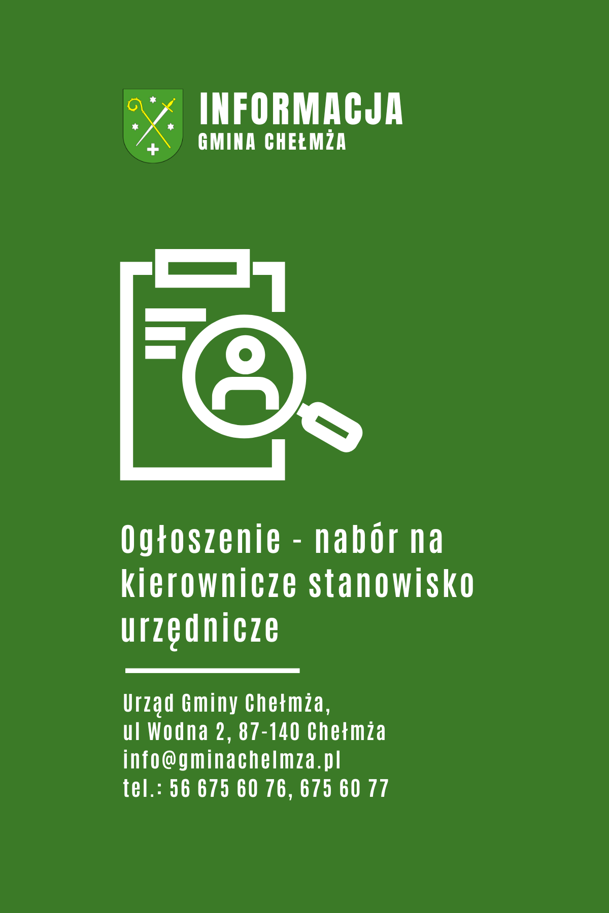 Konkurs na stanowisko dyrektora Żłobka „Świat Malucha” w Pluskowęsach.