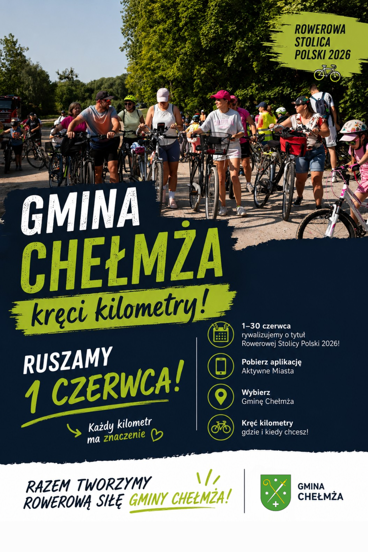 Kręć kilometry z Gminą Chełmża! Rowerowa Stolica Polski!